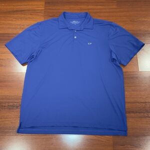 Vineyard Vines On-The-Go Sankaty Polo Shirt Blue XL - Royal Blue